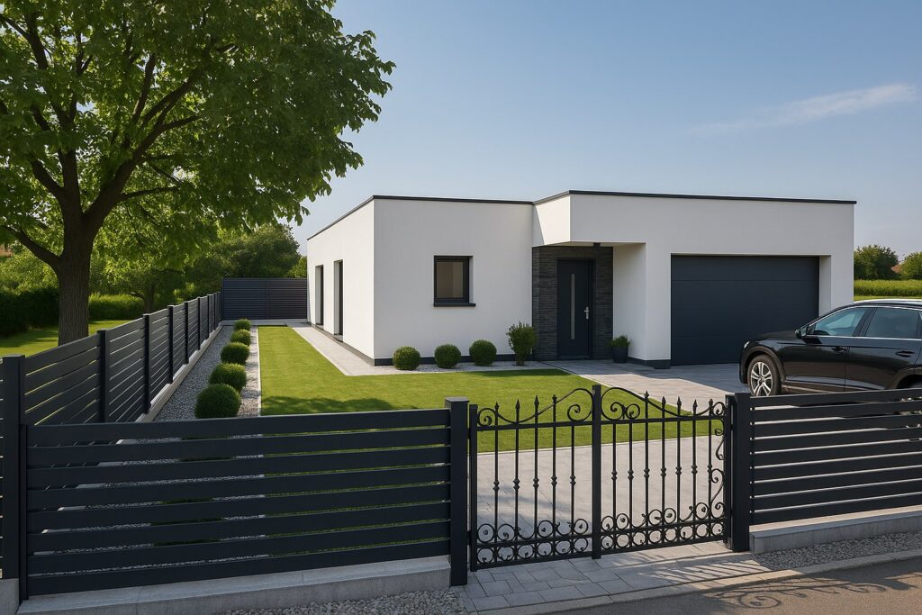 MS montažna kuća s modernim dizajnom i sigurnom ogradom – kvaliteta i energetska učinkovitost